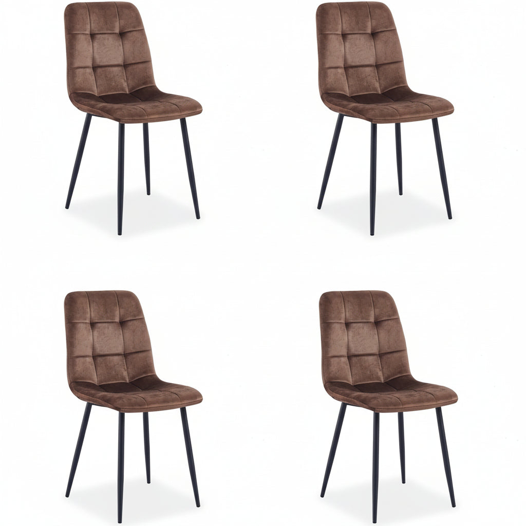 Rubi | Velvet – Bruin Cognac - Set van 4