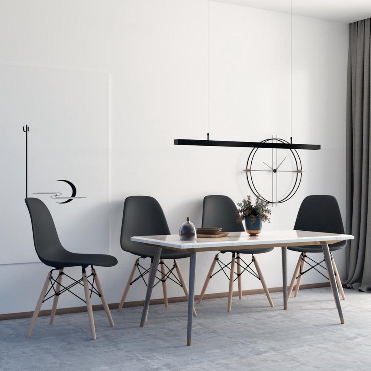 Vista Eetkamerstoelen | Zwart - Set van 4