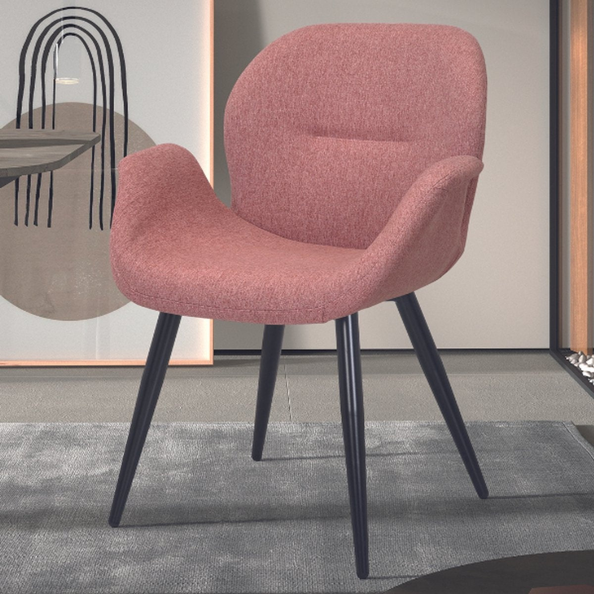 Elara Rose – Roze– Comfortabel – Moderne Stoffen Kuipstoel