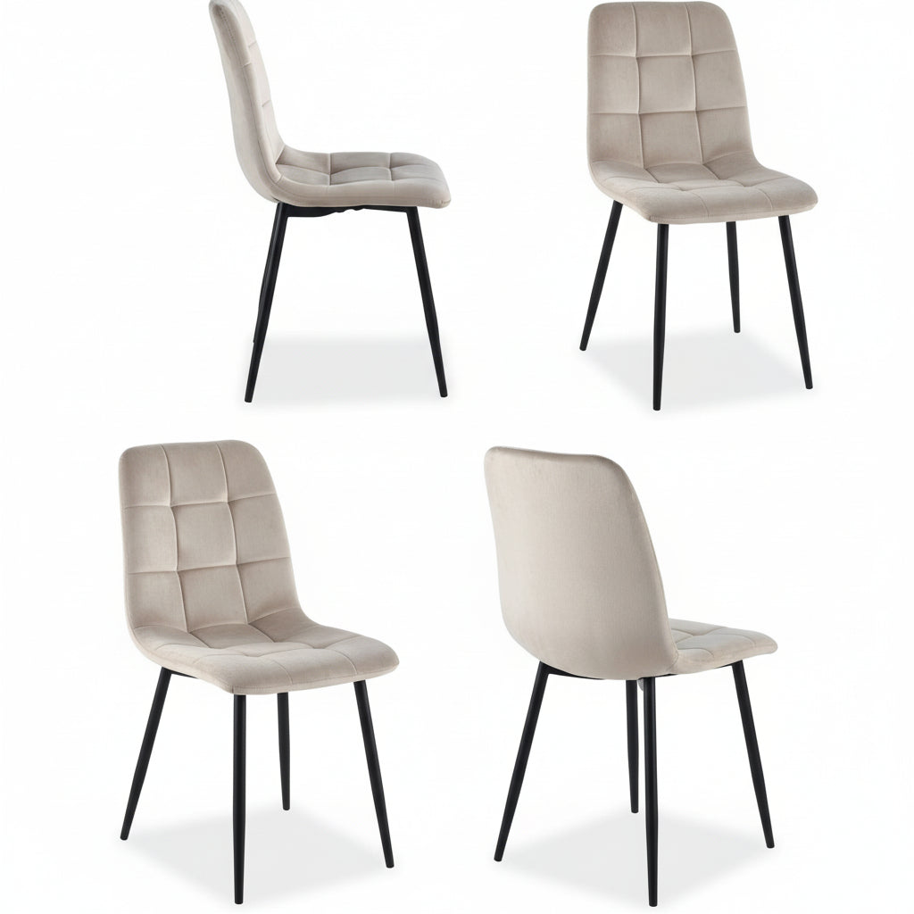 Rubi | Velvet - Beige / Cappuccino - Set van 4