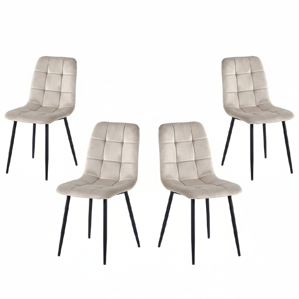 Rubi | Velvet - Beige / Cappuccino - Set van 4