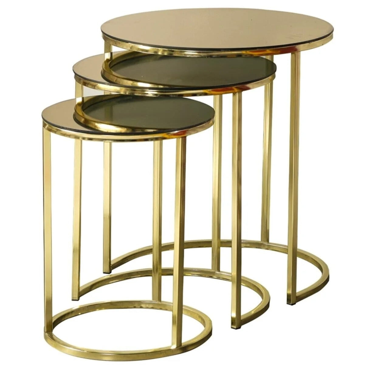 Luxe Salontafels | Set van 3 - Mercury Gold