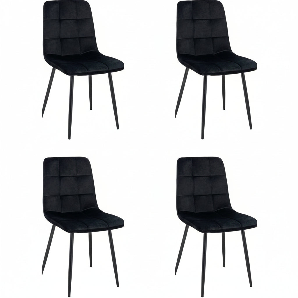 Rubi | Velvet – Zwart  – Set van 4