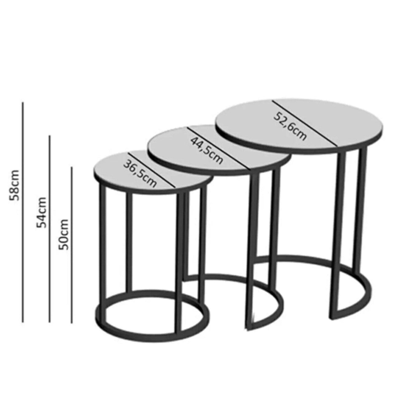 Luxe Salontafels | Set van 3 - Mercury Gold