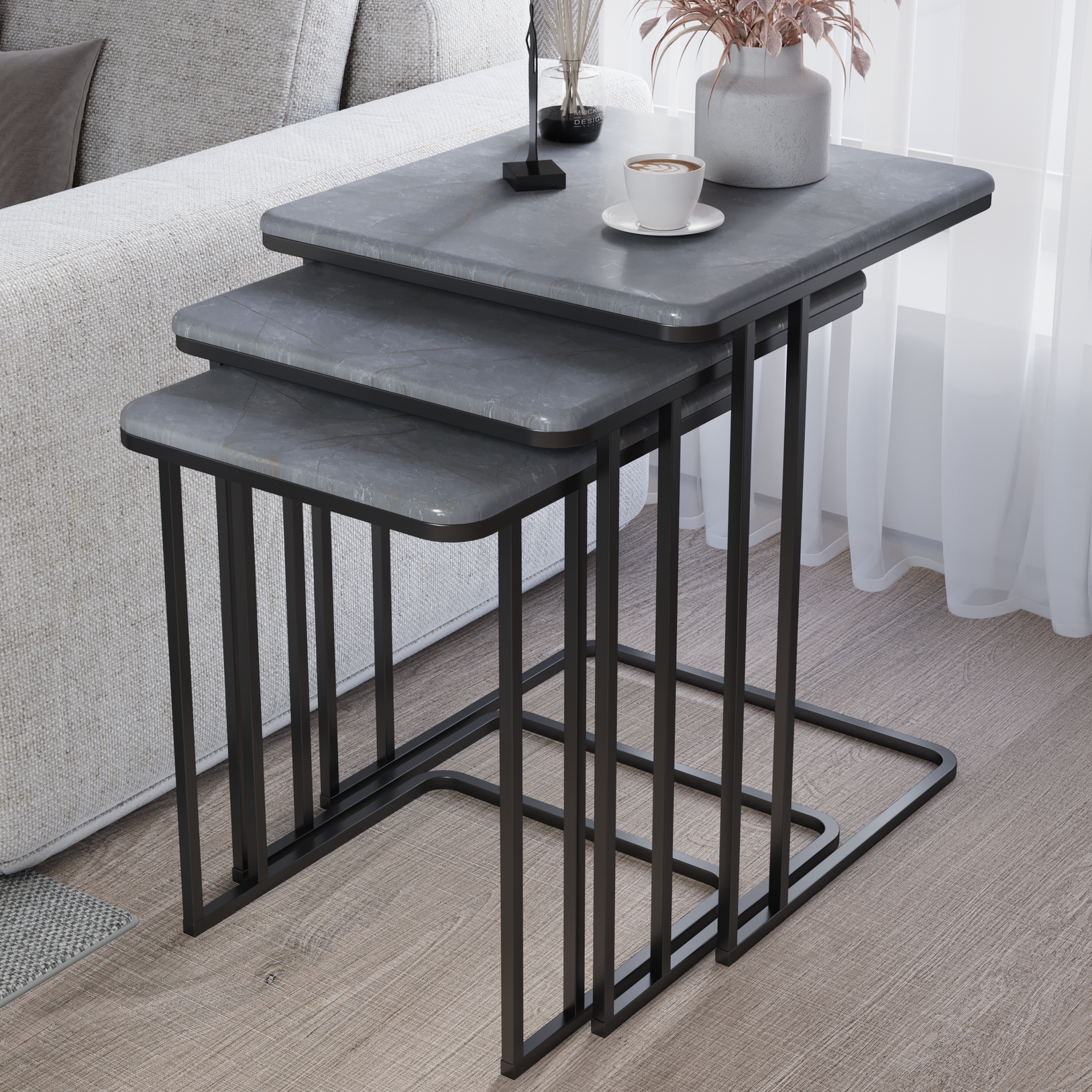 Salontafels / Bijzettafels - Nero Dorato | Aurora Series