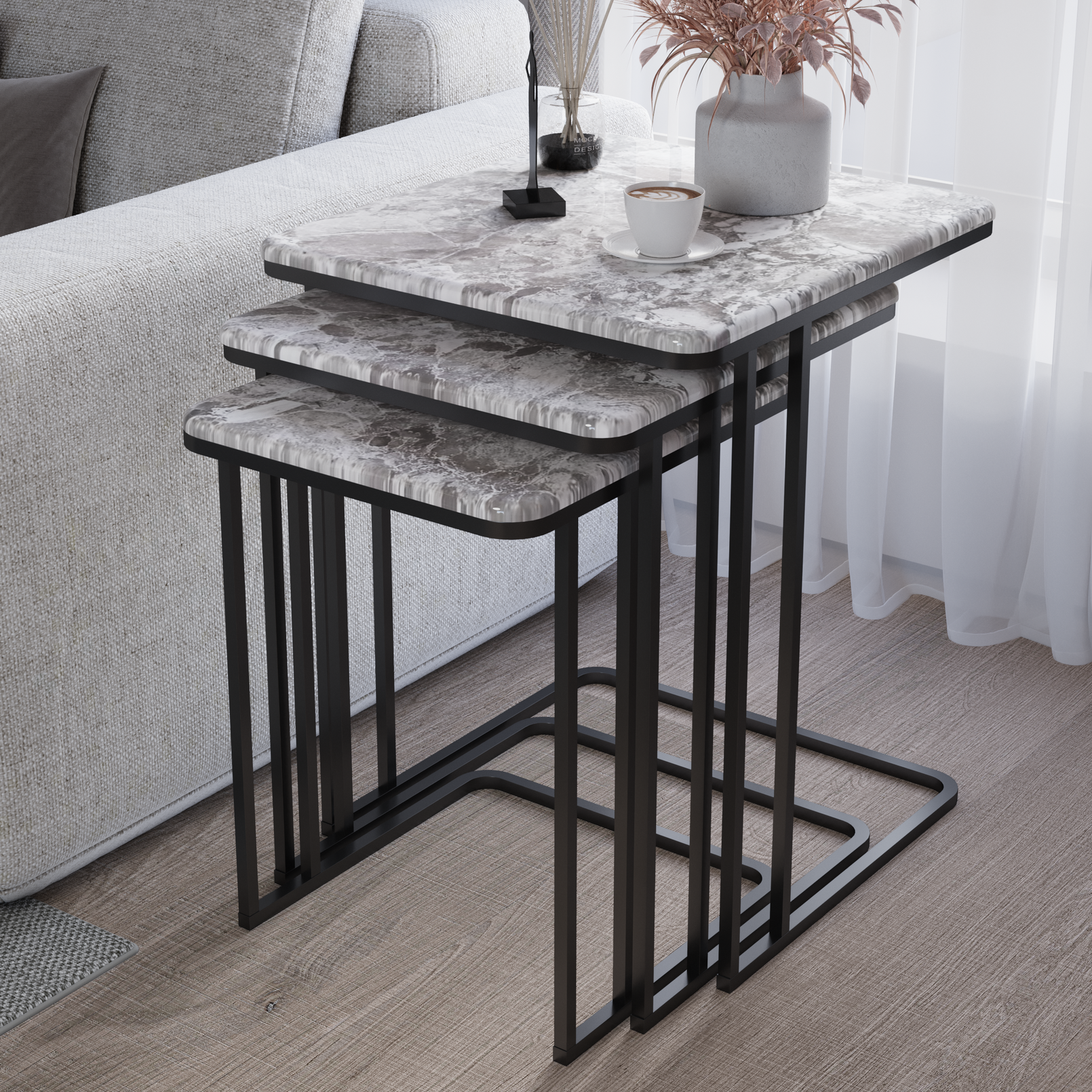 Salontafels / Bijzettafels – Carrara White | Aurora Series