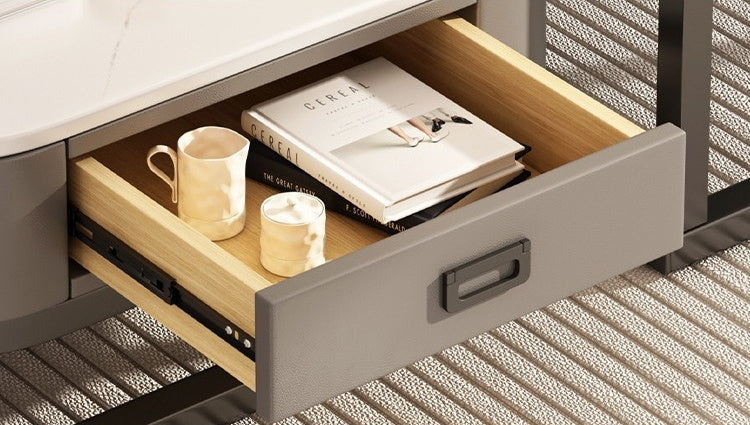 Luxe Salontafel Set – Wit - 2 Delig | Marmerlook & Glas | Square Series
