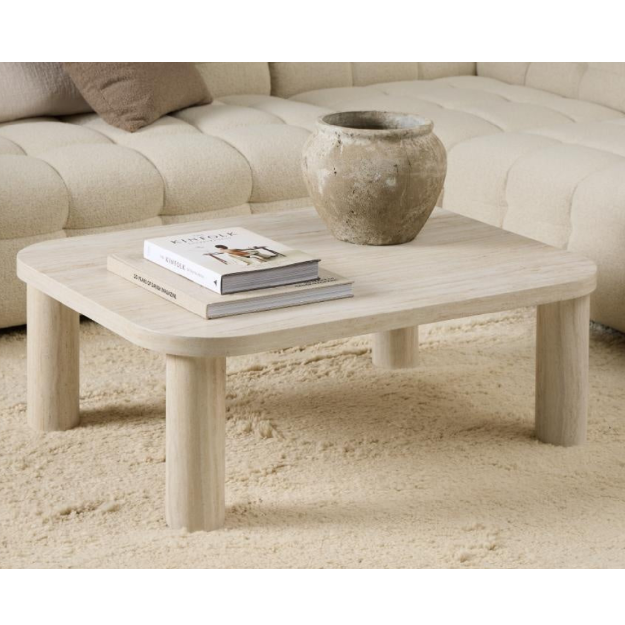 Salontafel Travertine Look – Beige – 100x75 cm