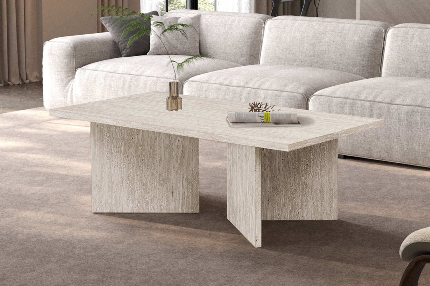 NEW - Salontafel 'Litar' Decor Travertin Beige