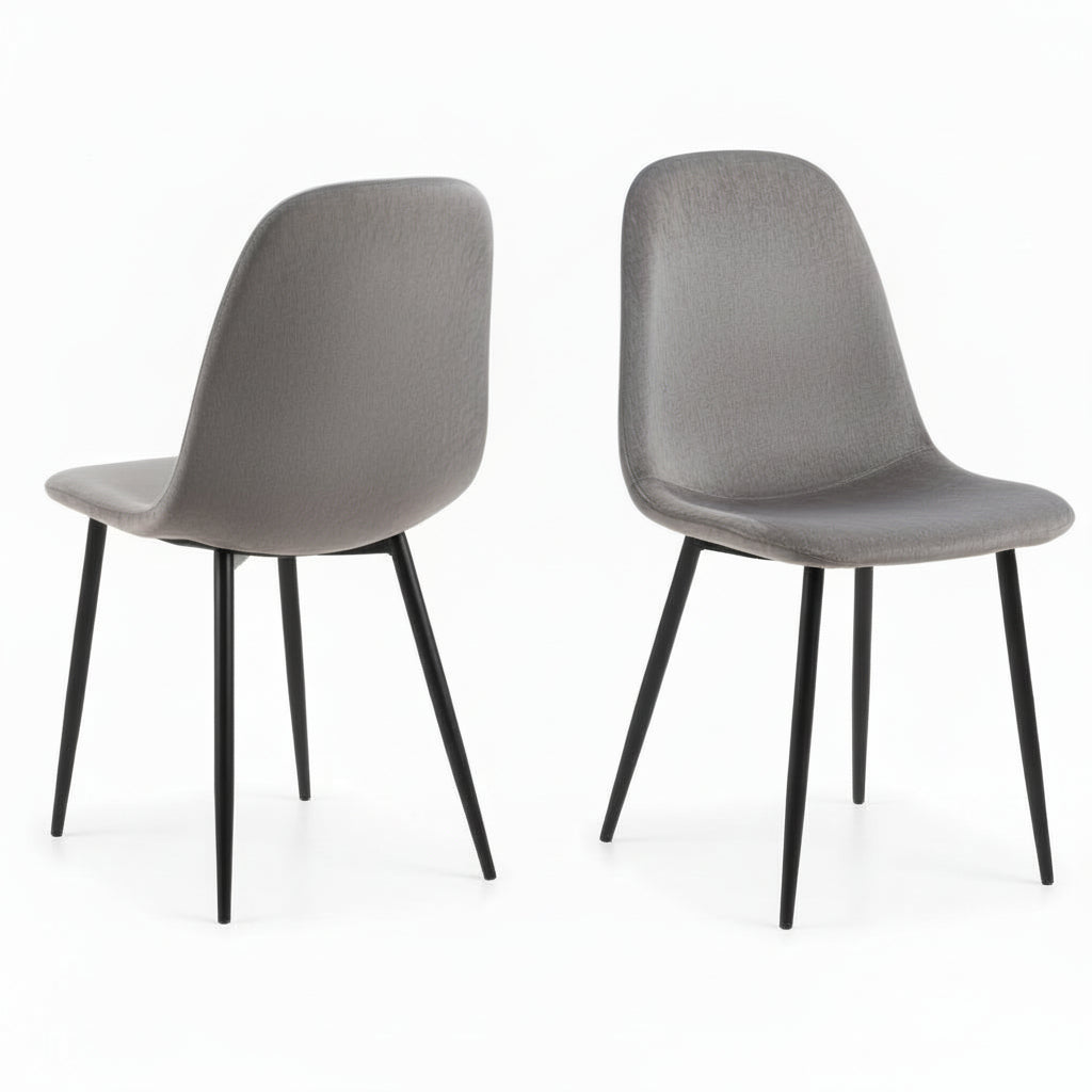 Silvara | Eetkamerstoelen – Set van 4 – Donkergrijs