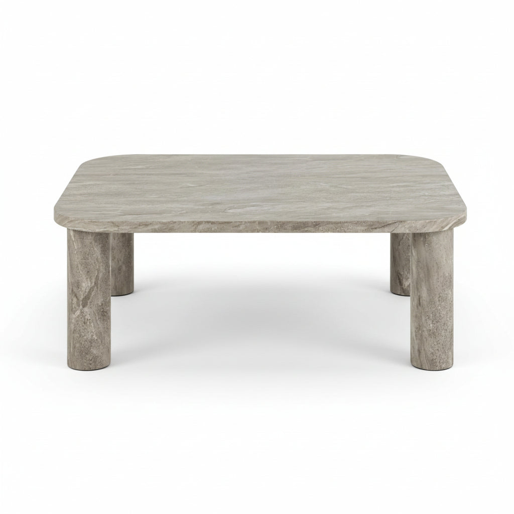 Salontafel Travertine Look – Grijs – 100x75 cm | Solana