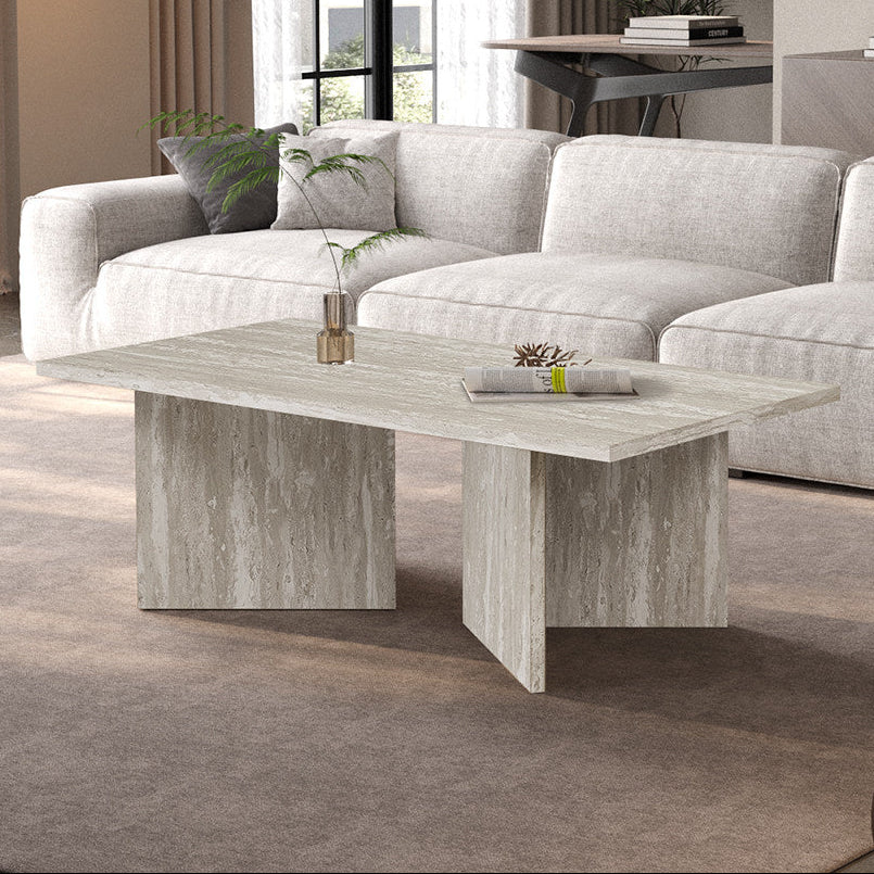 NEW - Salontafel 'Litar' Decor Travertin Grijs