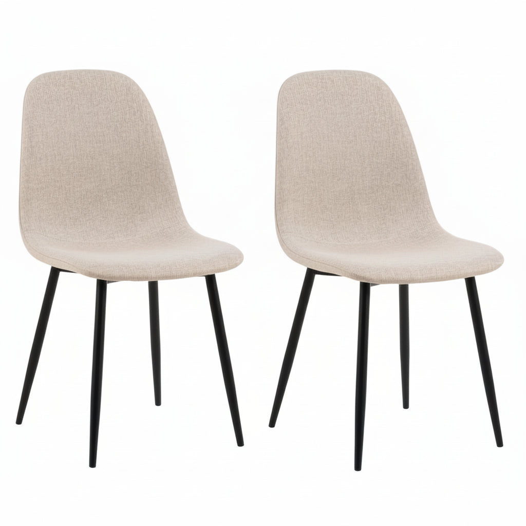 Silvara | Eetkamerstoelen – Set van 4 – Beige