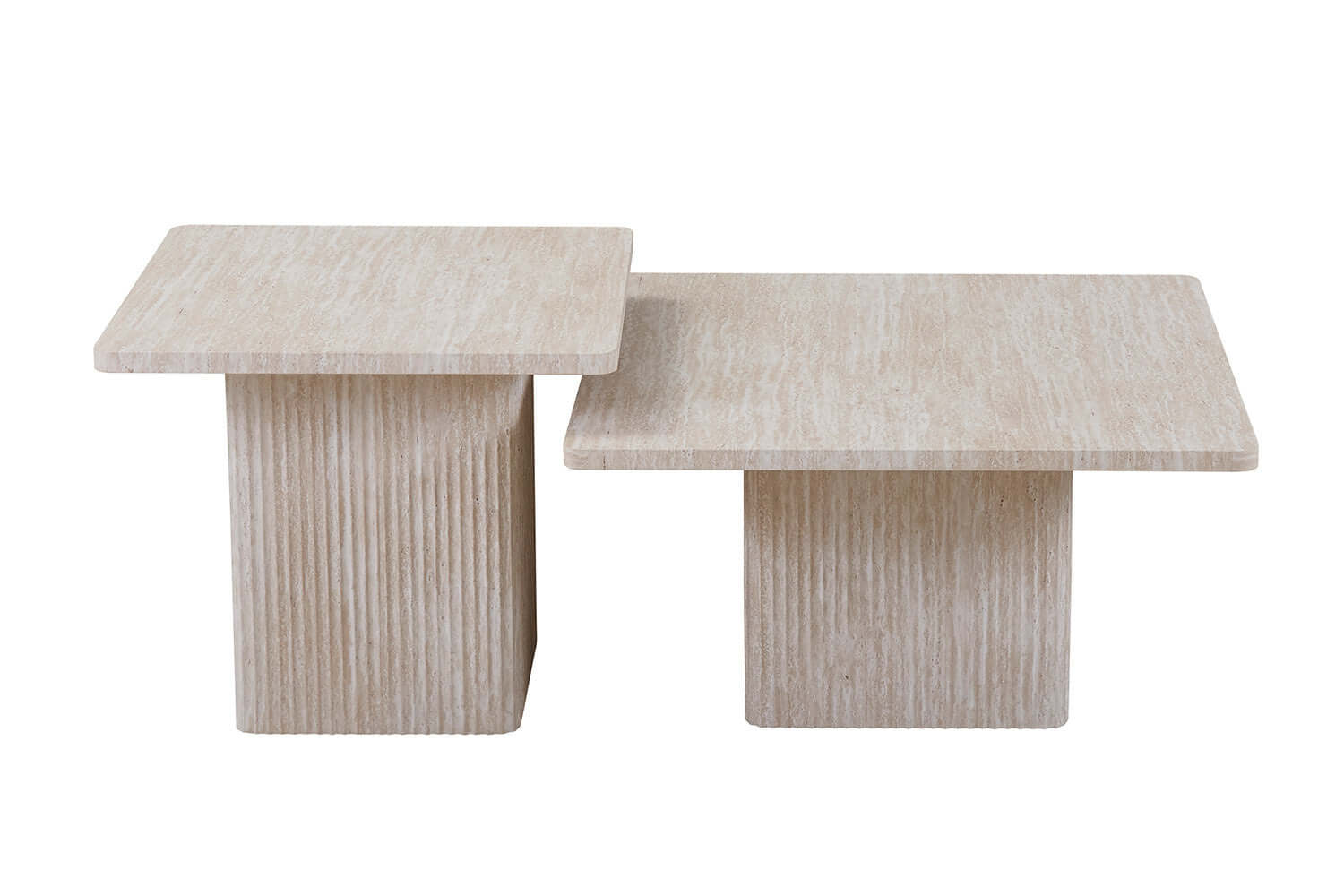 Salontafel Set 'Velora' – Set van 2 – Travertin – Beige