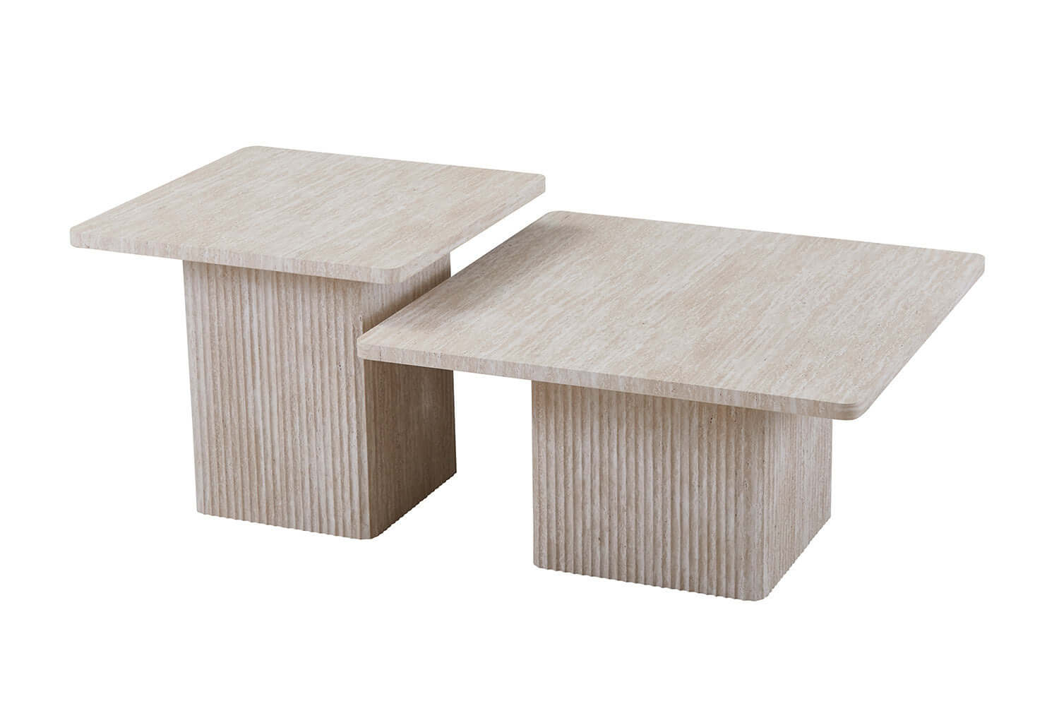 Salontafel Set 'Velora' – Set van 2 – Travertin – Beige