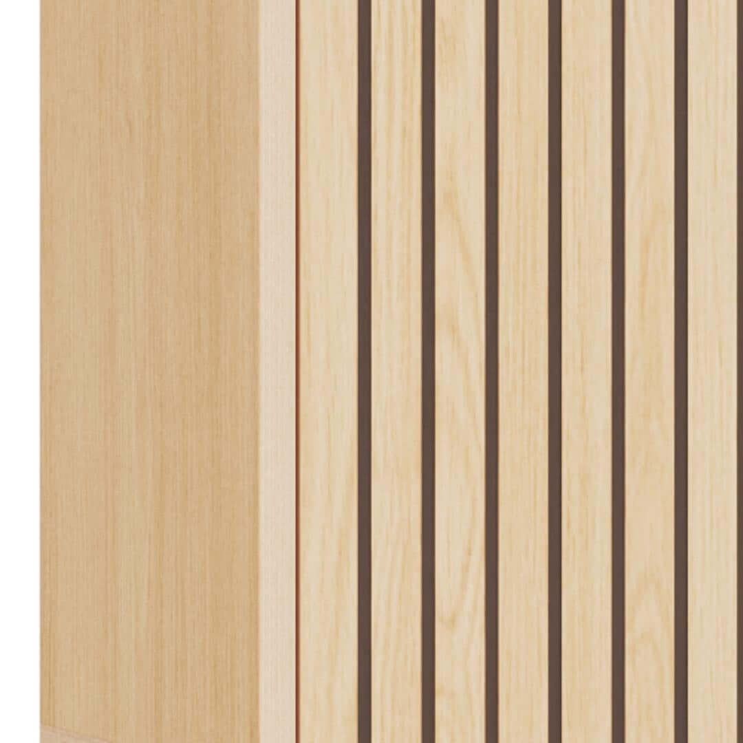 Schoenenkast Vela Oak – 3 Lades – Eikenlook Lamellen – 71,6 x 25 x 140,4 cm – Zwart Staal
