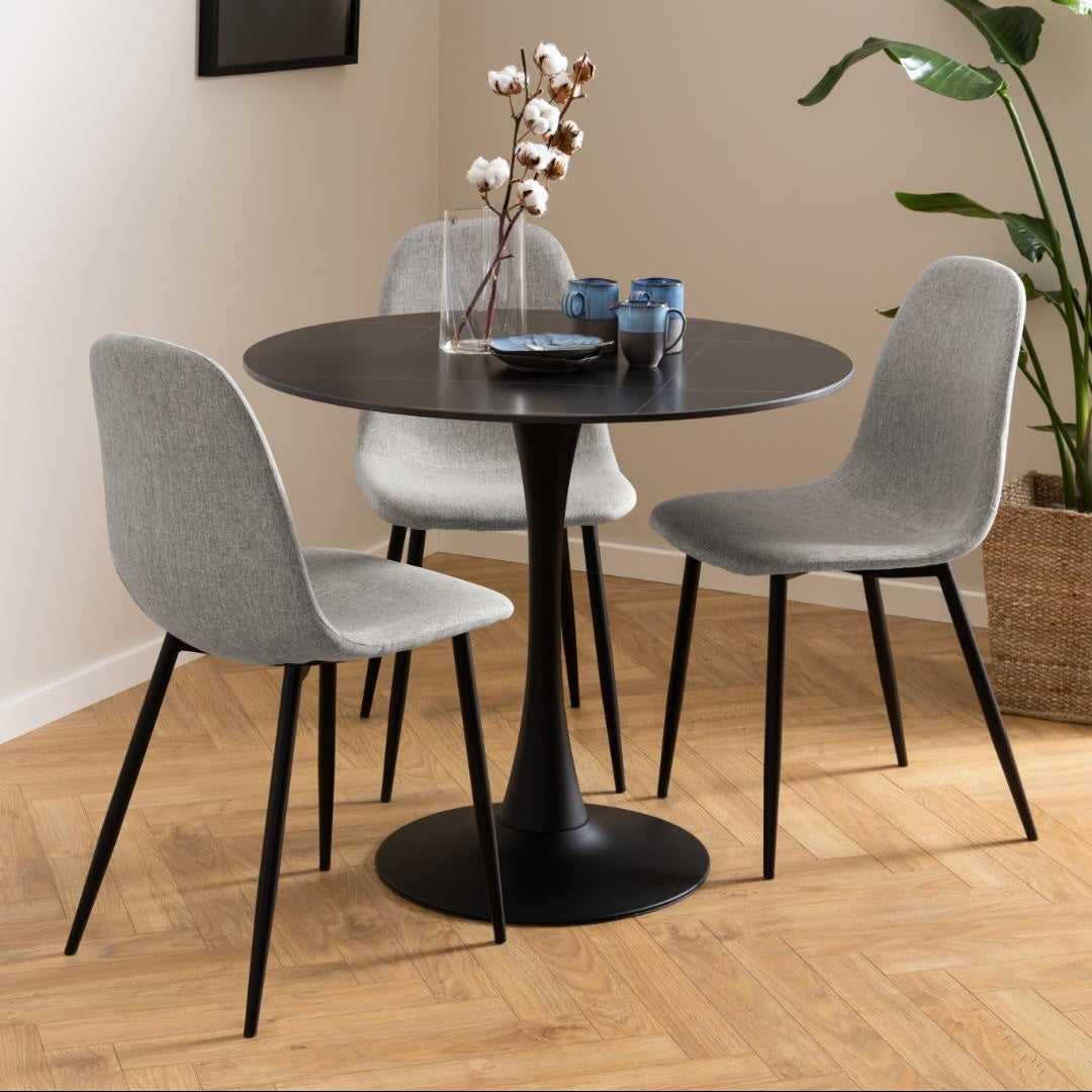 Silvara | Eetkamerstoelen – Set van 4 – Lichtgrijs