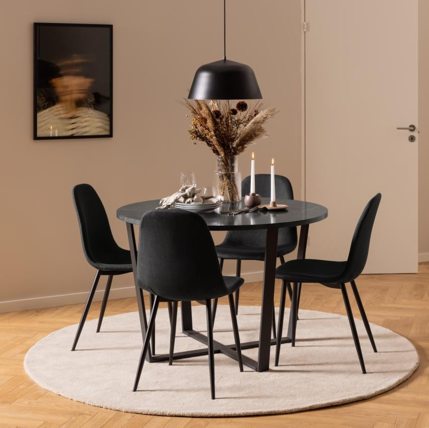 Silvara | Eetkamerstoelen – Set van 4 – Zwart