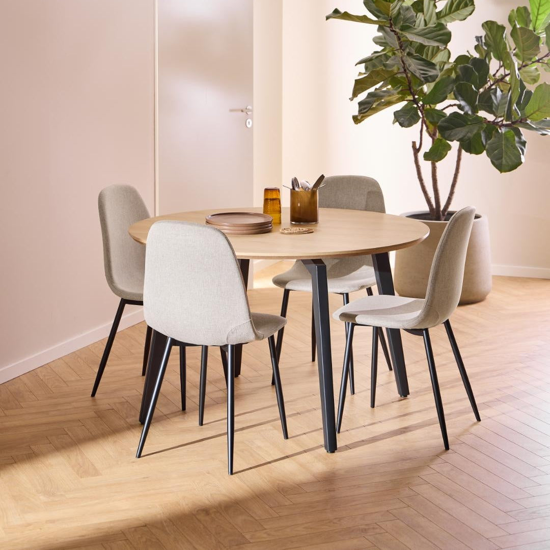 Silvara | Eetkamerstoelen – Set van 4 – Beige