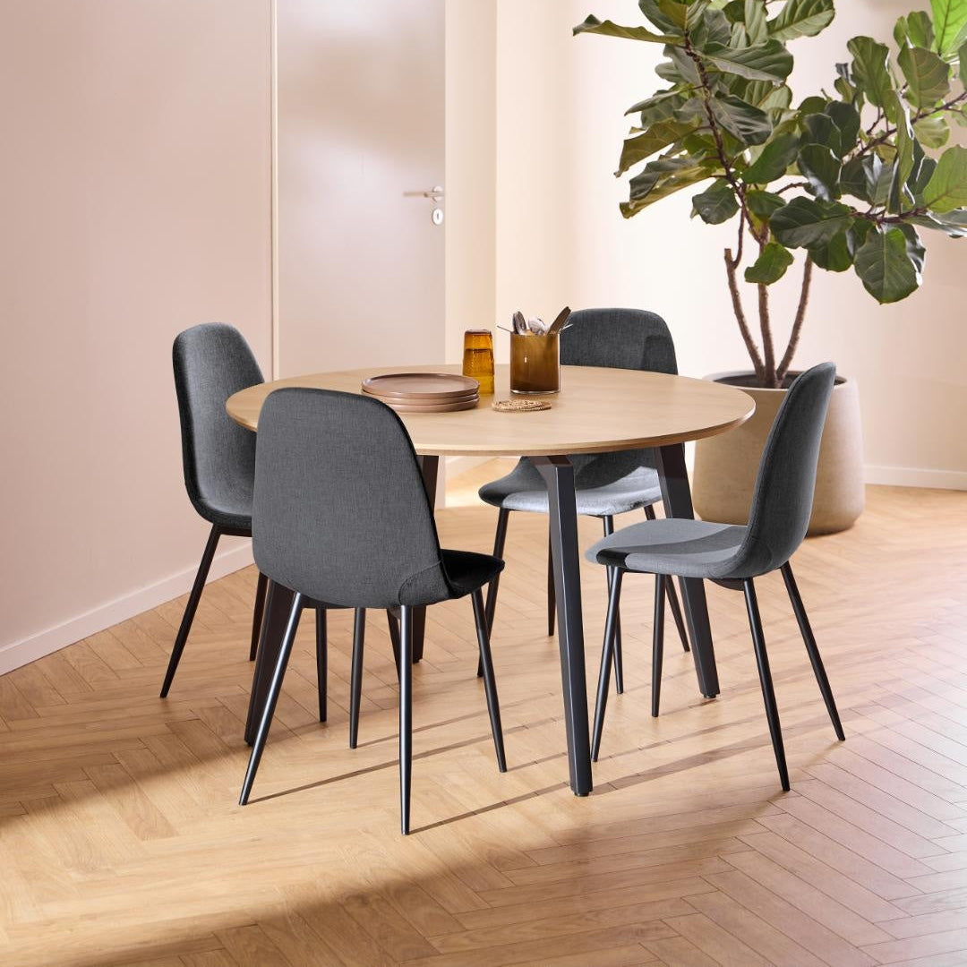 Silvara | Eetkamerstoelen – Set van 4 – Donkergrijs