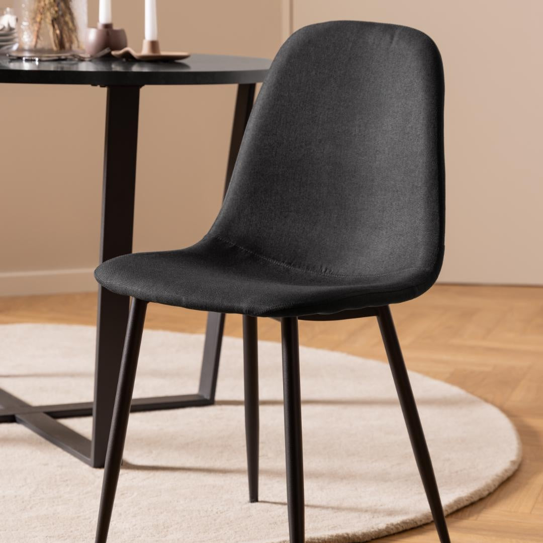 Silvara | Eetkamerstoelen – Set van 4 – Zwart