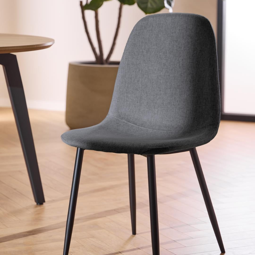 Silvara | Eetkamerstoelen – Set van 4 – Donkergrijs