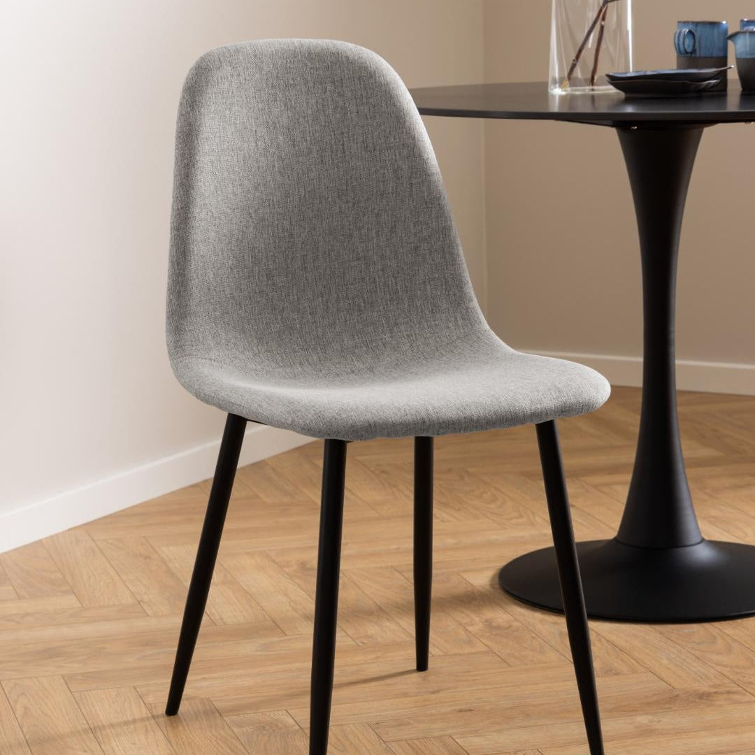 Silvara | Eetkamerstoelen – Set van 4 – Lichtgrijs