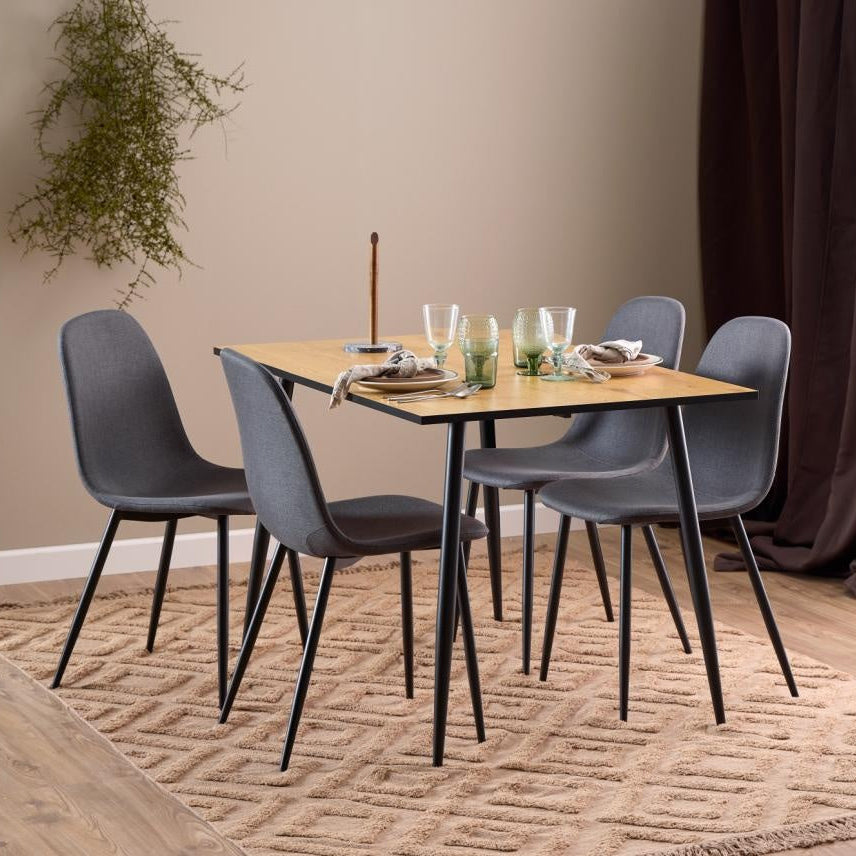 Silvara | Eetkamerstoelen – Set van 4 – Donkergrijs