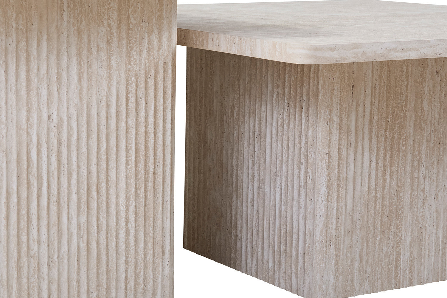 Salontafel Set 'Velora' – Set van 2 – Travertin – Beige