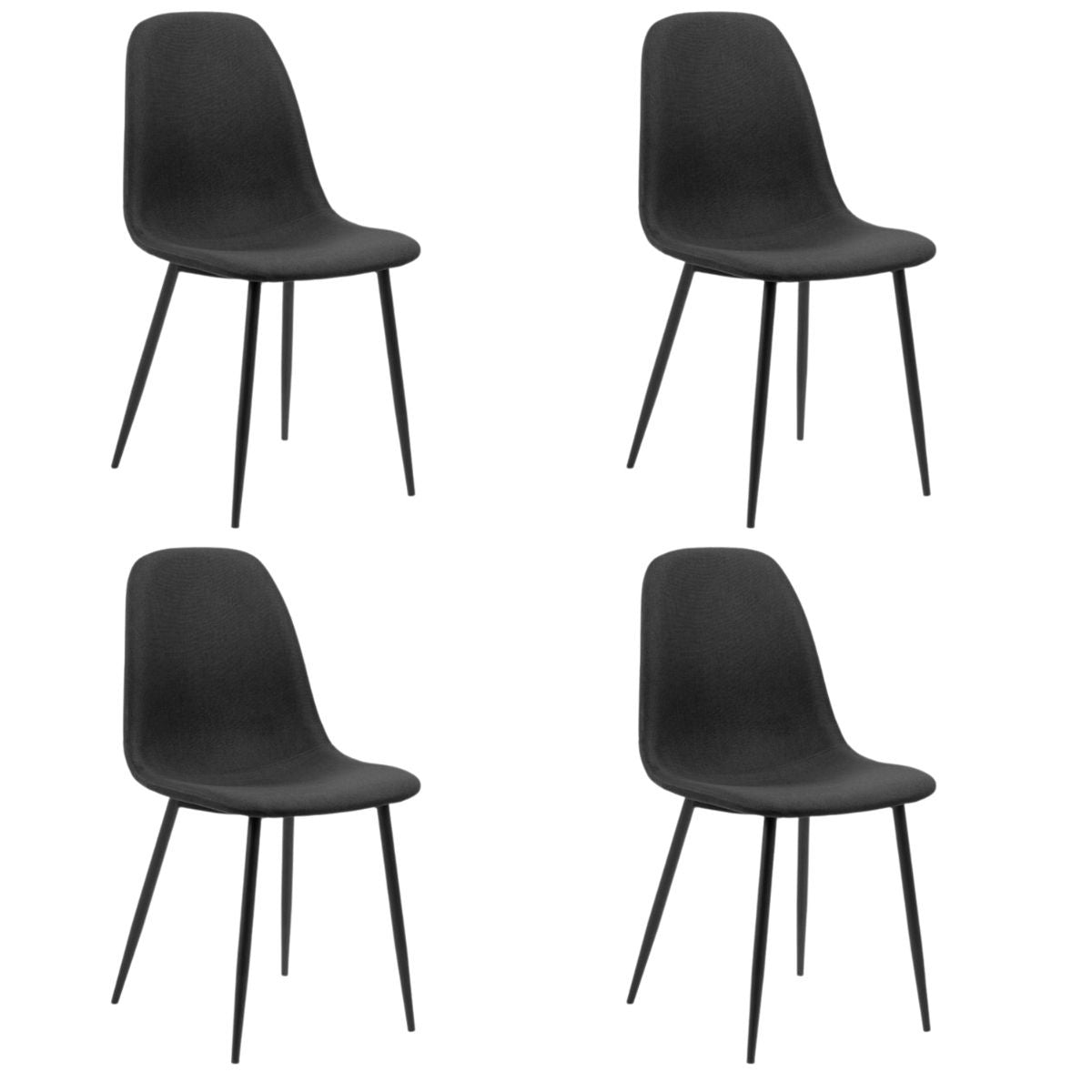 Silvara | Eetkamerstoelen – Set van 4 – Zwart