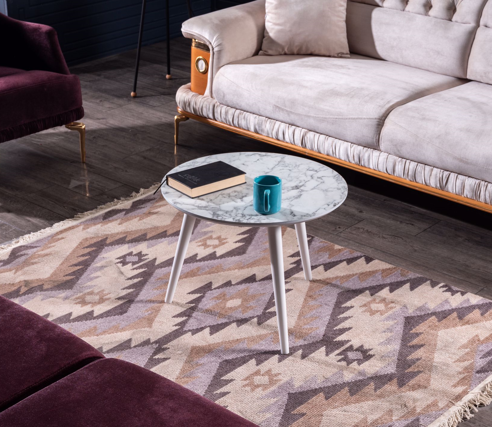 Salontafel Set van 2 - Marmer Look | Carrara Wit - MDF