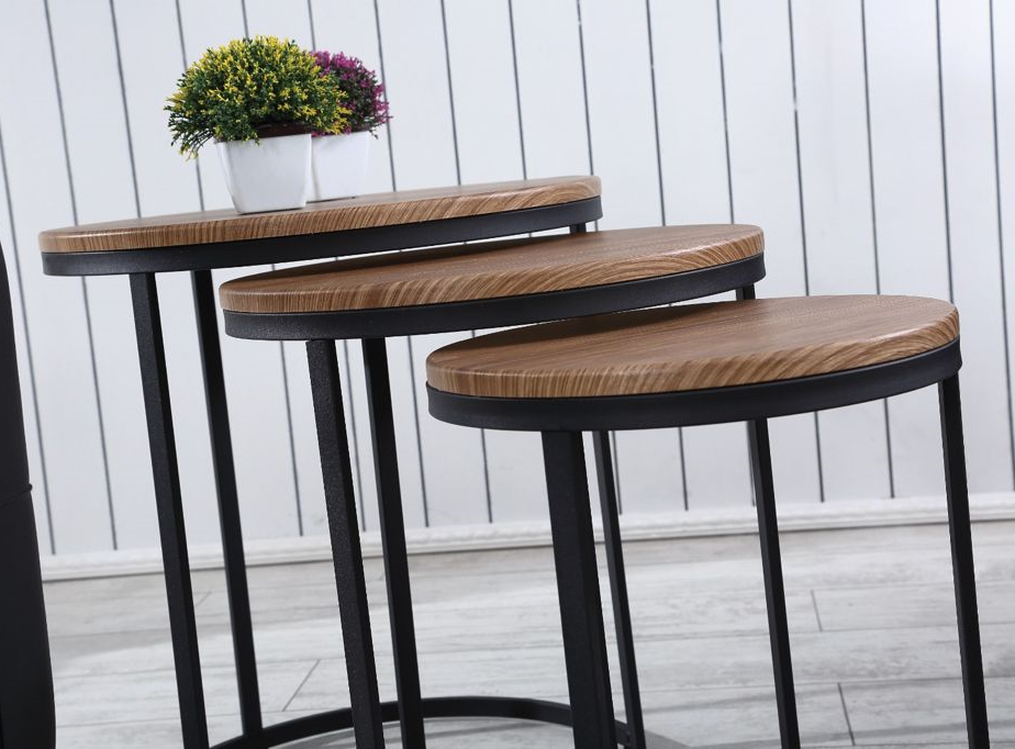 Salontafel Set van 3 - Hout / Vintage / Bruin - MDF