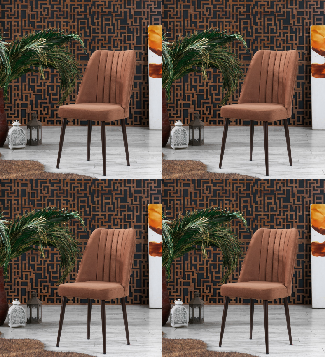 Eetkamerstoelen Set van 4 | Beige | Swiss Homes®