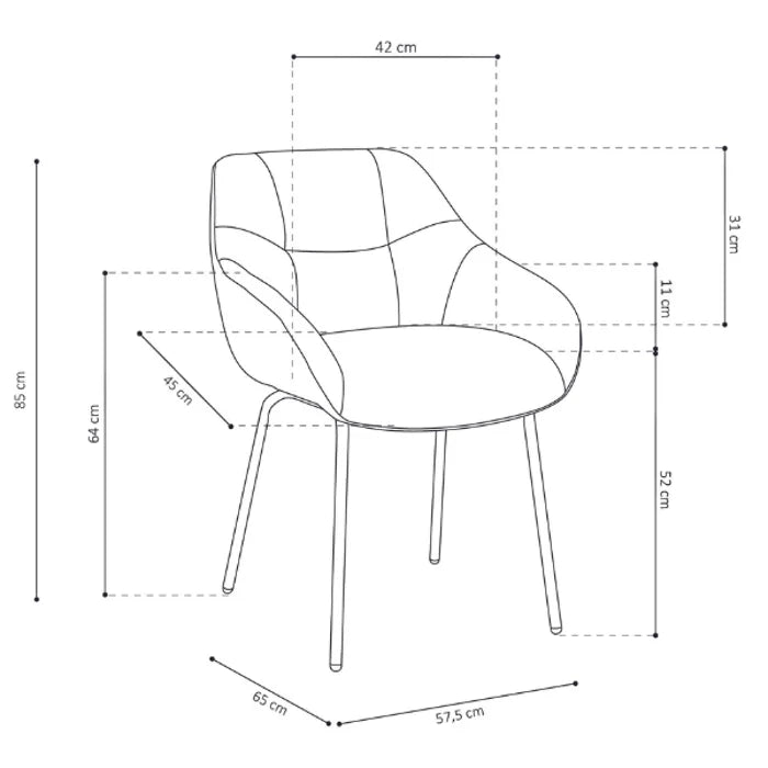 Semira Rose Eetkamerstoel – Roze & Donkergrijs – Comfortabel – Moderne Kuipstoel