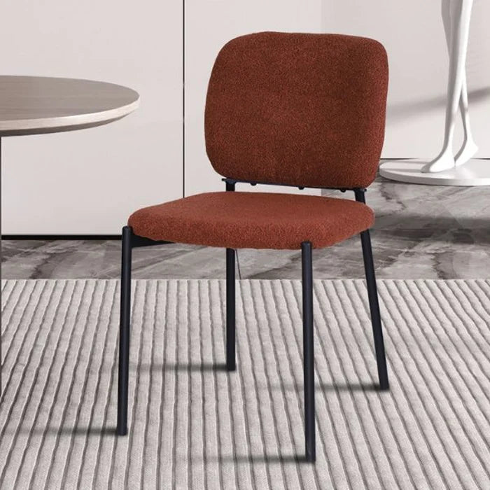 Liora Ember | Moderne Eetkamerstoel - Met stoffen bekleding – Roest / Oranje