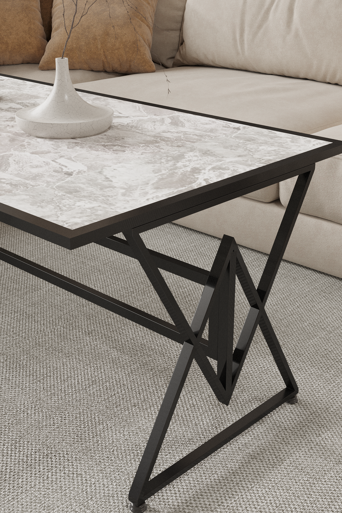 Vega Series | Salontafel / Eettafel - Carrara White