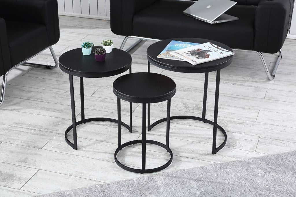 Salontafel Set van 3 - Zwart - MDF