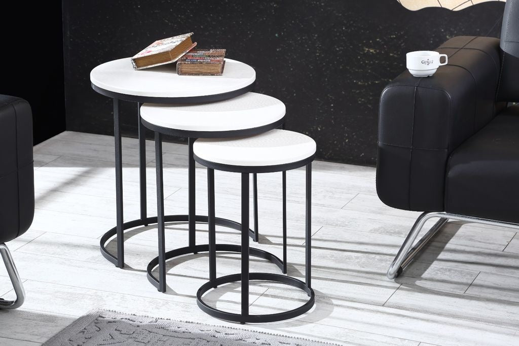 Salontafel Set van 3 - Wit - MDF
