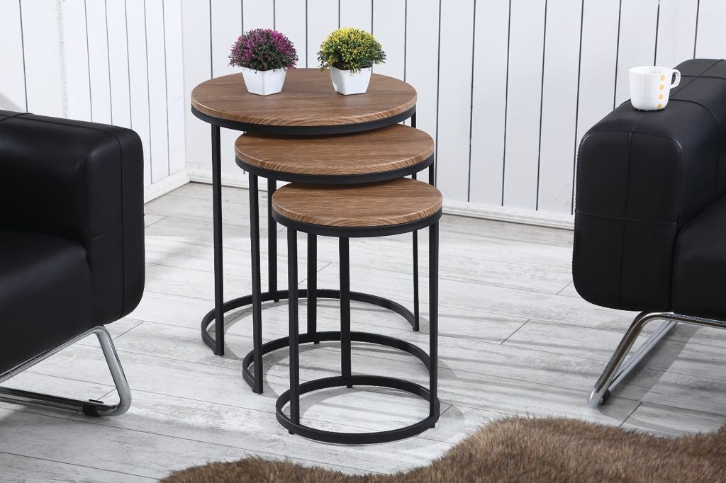 Salontafel Set van 3 - Hout / Vintage / Bruin - MDF