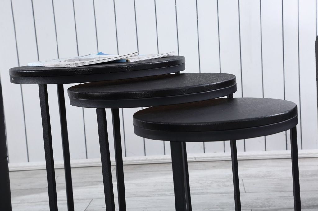 Salontafel Set van 3 - Zwart - MDF
