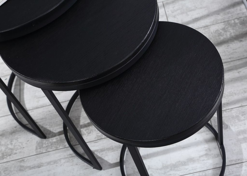 Salontafel Set van 3 - Zwart - MDF