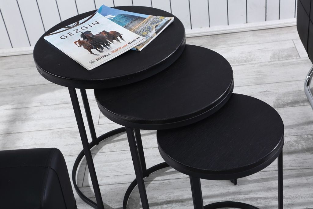 Salontafel Set van 3 - Zwart - MDF