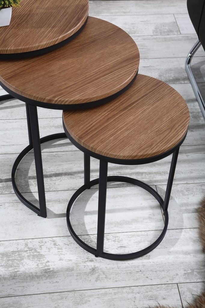 Salontafel Set van 3 - Hout / Vintage / Bruin - MDF