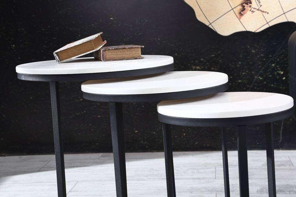 Salontafel Set van 3 - Wit - MDF
