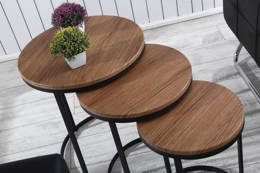 Salontafel Set van 3 - Hout / Vintage / Bruin - MDF