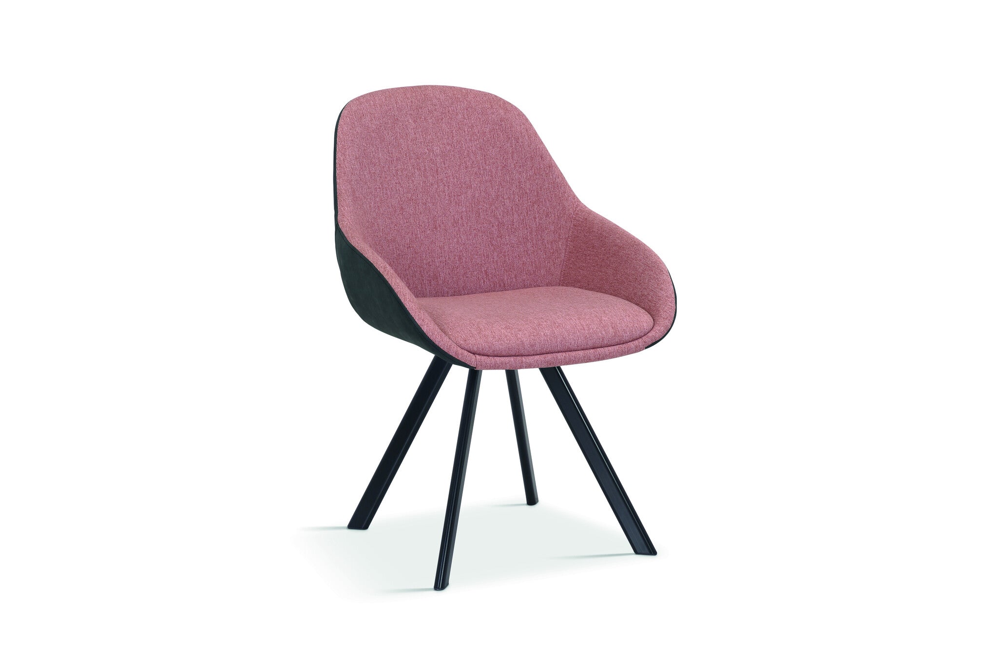 Roselle Eetkamerstoel – Roze & Donkergrijs – Comfortabel – Moderne Stoffen Kuipstoel