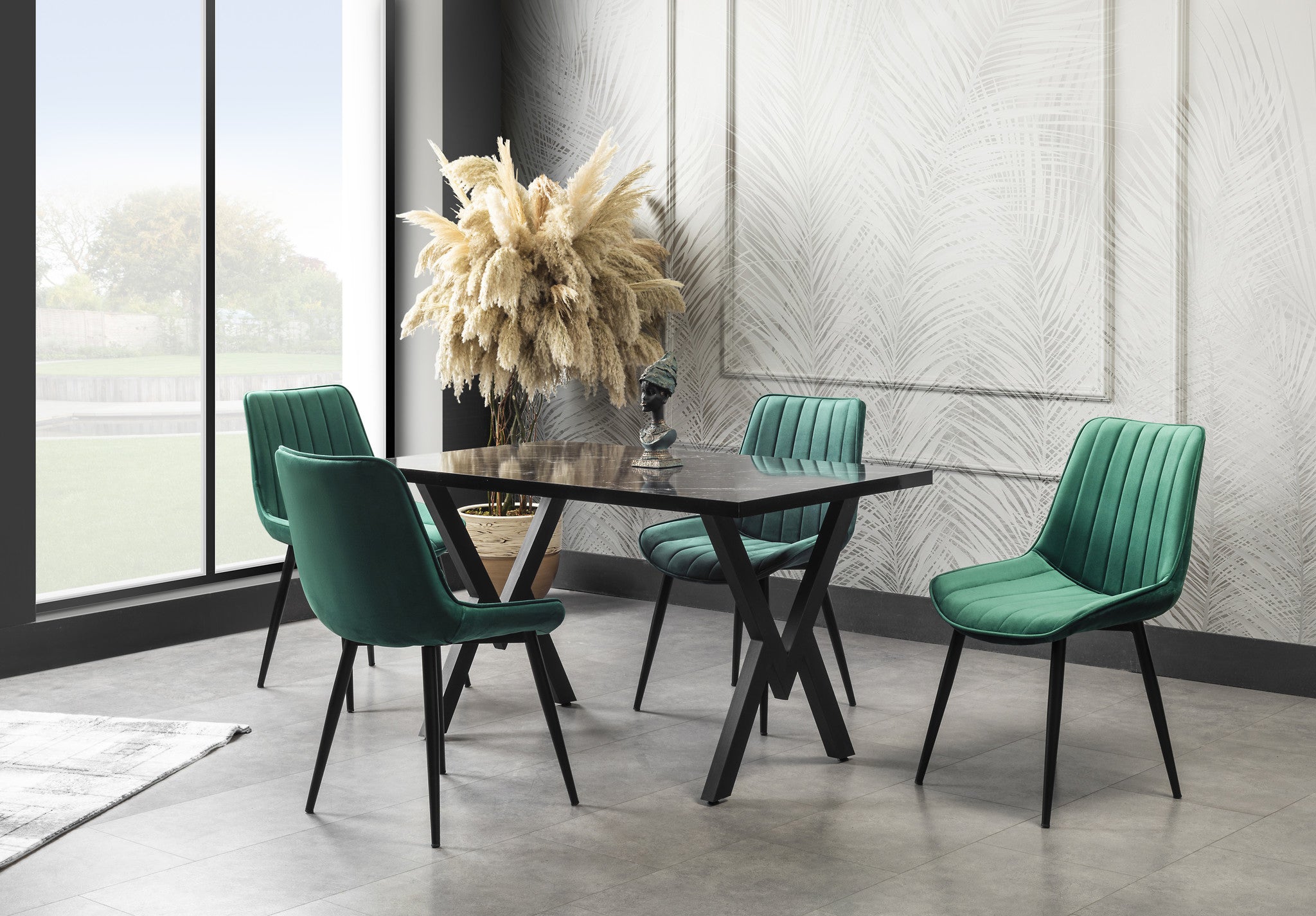 Venus Forest Green | Velvet - Set van 4
