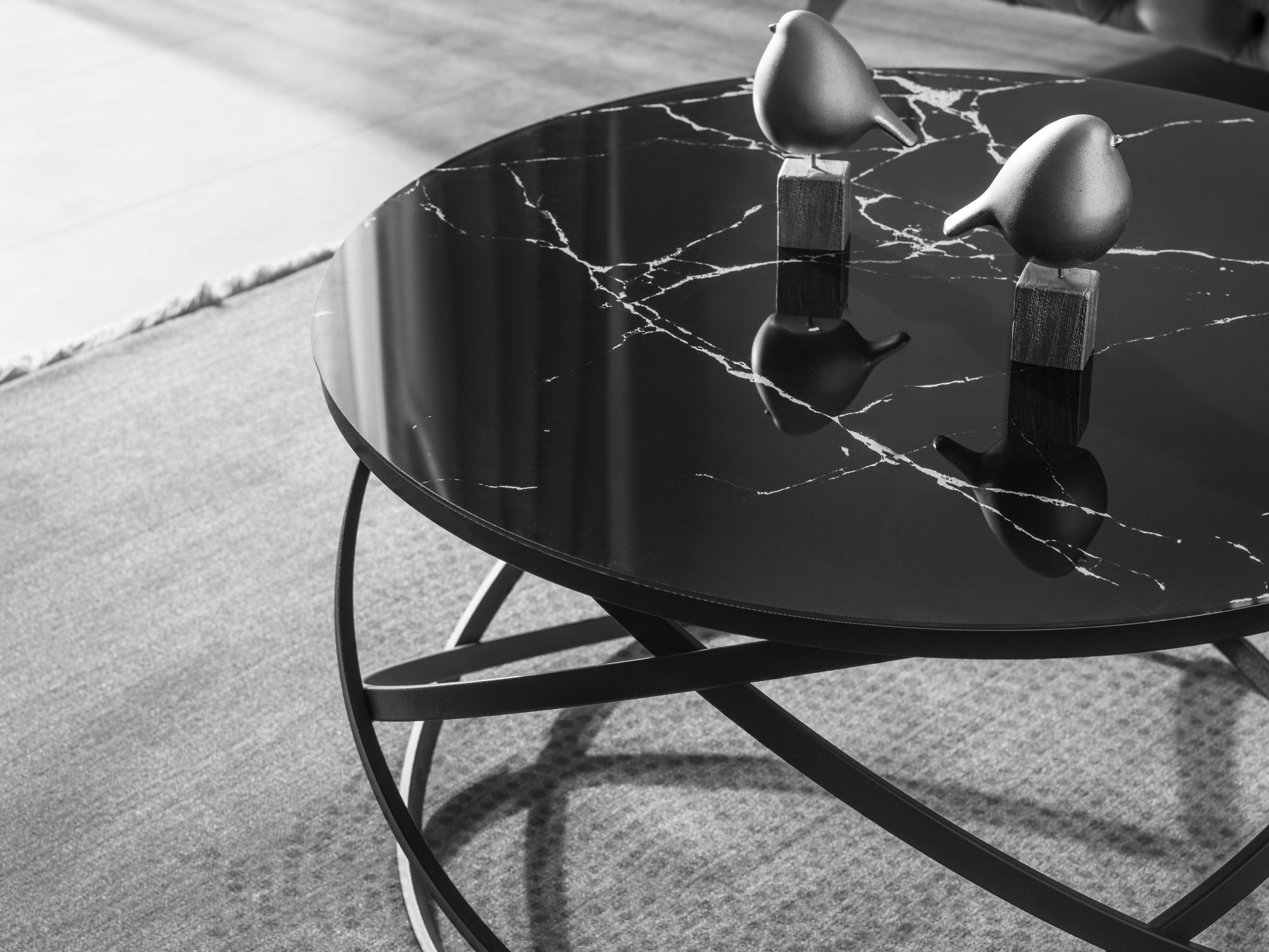 Luxe Salontafel | Marquana Black - Marmerlook & Glas