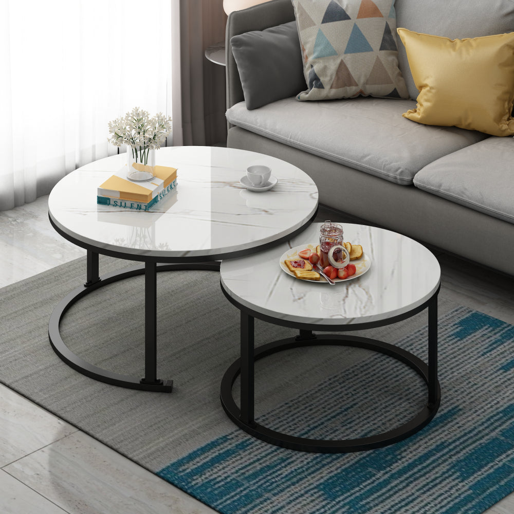 Luxe Salontafels | Mystic White - Set van 2