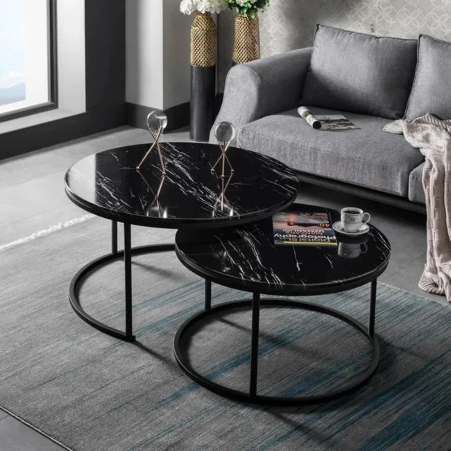 Luxe Salontafels | Marquana Black - Set van 2